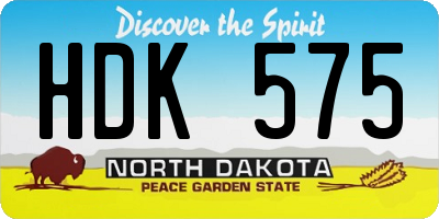 ND license plate HDK575