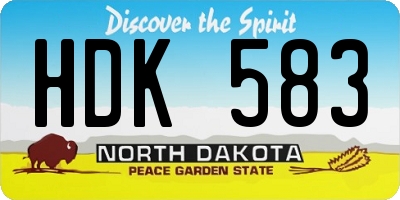 ND license plate HDK583
