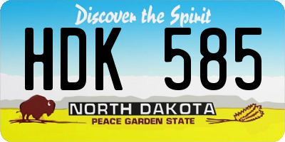 ND license plate HDK585