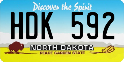 ND license plate HDK592