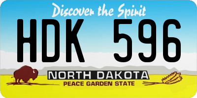 ND license plate HDK596