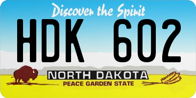 ND license plate HDK602