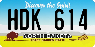 ND license plate HDK614