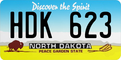 ND license plate HDK623
