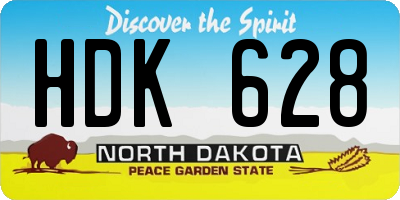 ND license plate HDK628