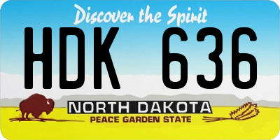 ND license plate HDK636
