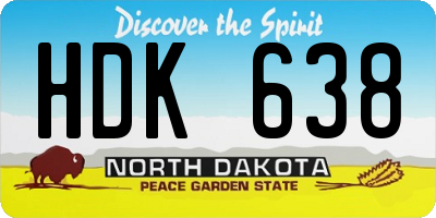 ND license plate HDK638