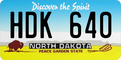 ND license plate HDK640