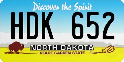 ND license plate HDK652
