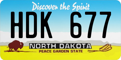 ND license plate HDK677