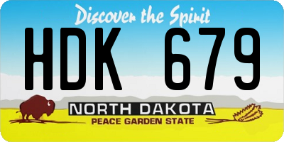 ND license plate HDK679