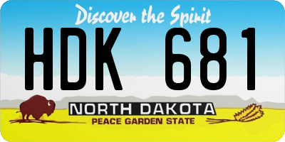 ND license plate HDK681