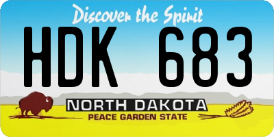 ND license plate HDK683