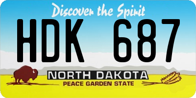 ND license plate HDK687