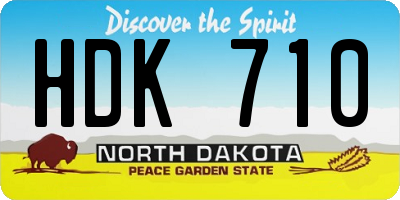 ND license plate HDK710