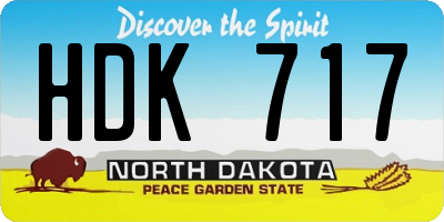 ND license plate HDK717