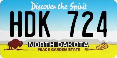 ND license plate HDK724