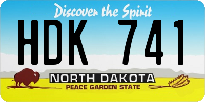 ND license plate HDK741