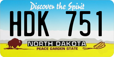 ND license plate HDK751