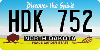 ND license plate HDK752