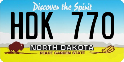 ND license plate HDK770