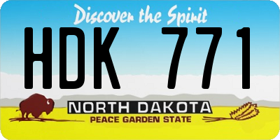 ND license plate HDK771