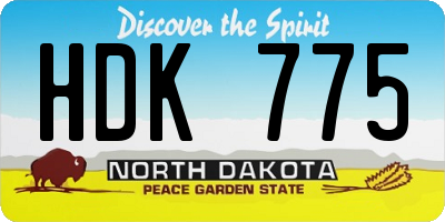 ND license plate HDK775