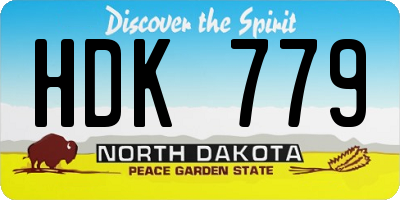 ND license plate HDK779
