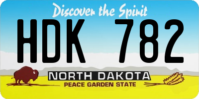 ND license plate HDK782