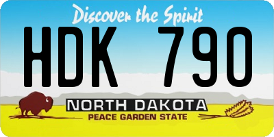 ND license plate HDK790