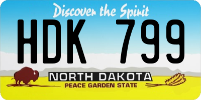 ND license plate HDK799