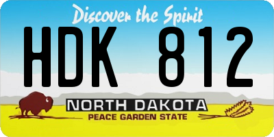 ND license plate HDK812
