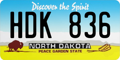 ND license plate HDK836