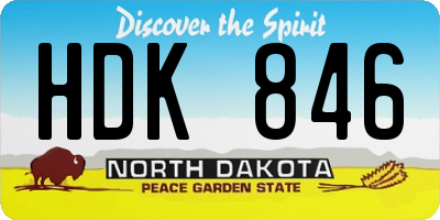 ND license plate HDK846