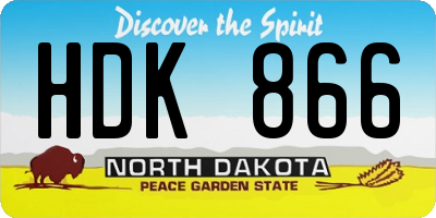 ND license plate HDK866