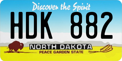 ND license plate HDK882