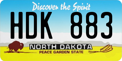ND license plate HDK883