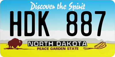 ND license plate HDK887