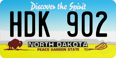ND license plate HDK902