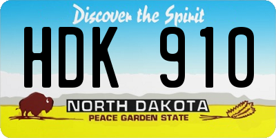 ND license plate HDK910