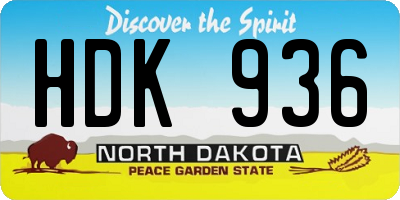 ND license plate HDK936