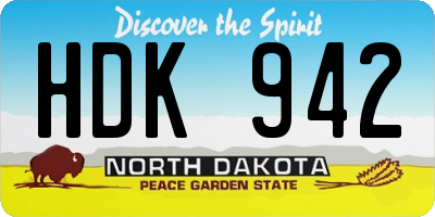 ND license plate HDK942