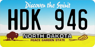 ND license plate HDK946