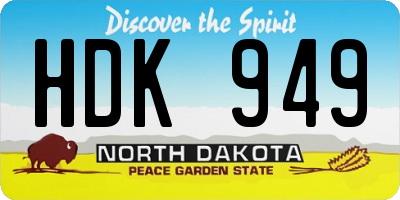 ND license plate HDK949