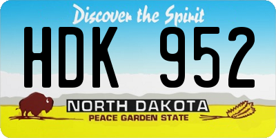 ND license plate HDK952