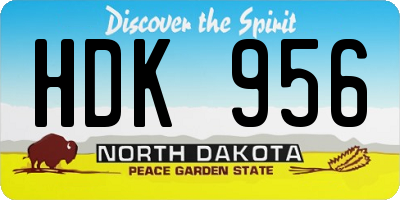 ND license plate HDK956
