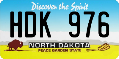 ND license plate HDK976