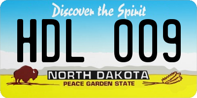 ND license plate HDL009