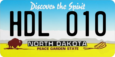 ND license plate HDL010
