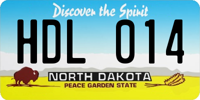 ND license plate HDL014